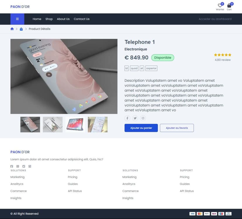 PAON D’OR (Rental App)